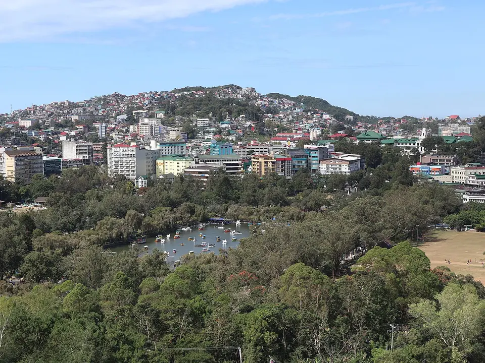 Burnham Park and central Baguio viewed from above