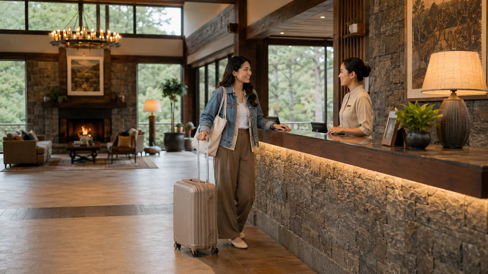 Traveler checking in at a Baguio hotel