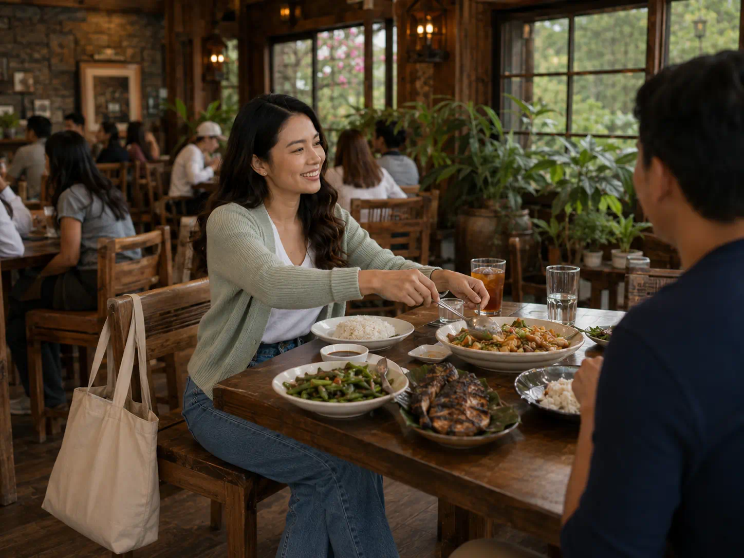 Traveler having lunch during a Baguio sightseeing day