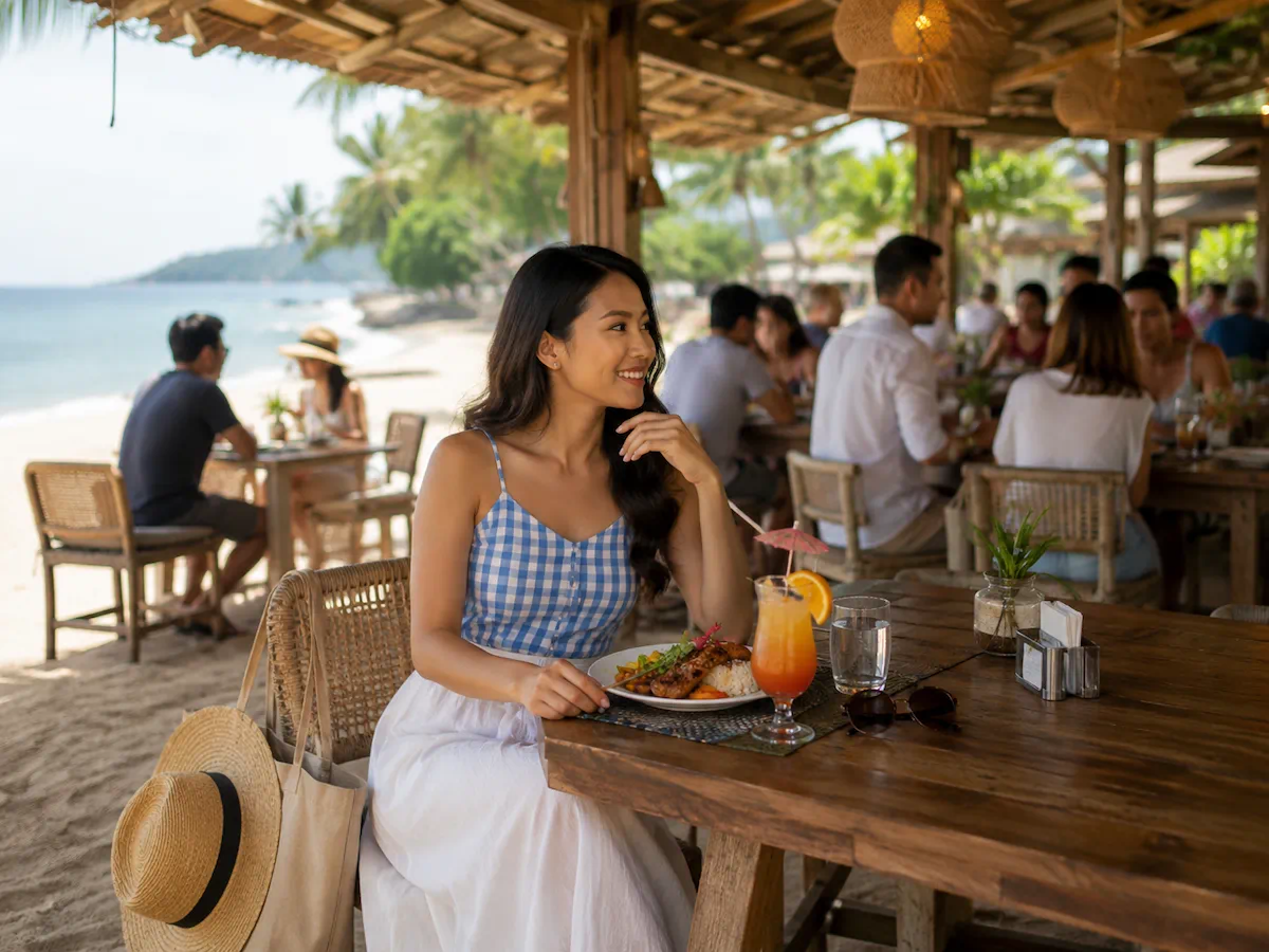 Lunch at a coastal restaurant before leaving Batangas