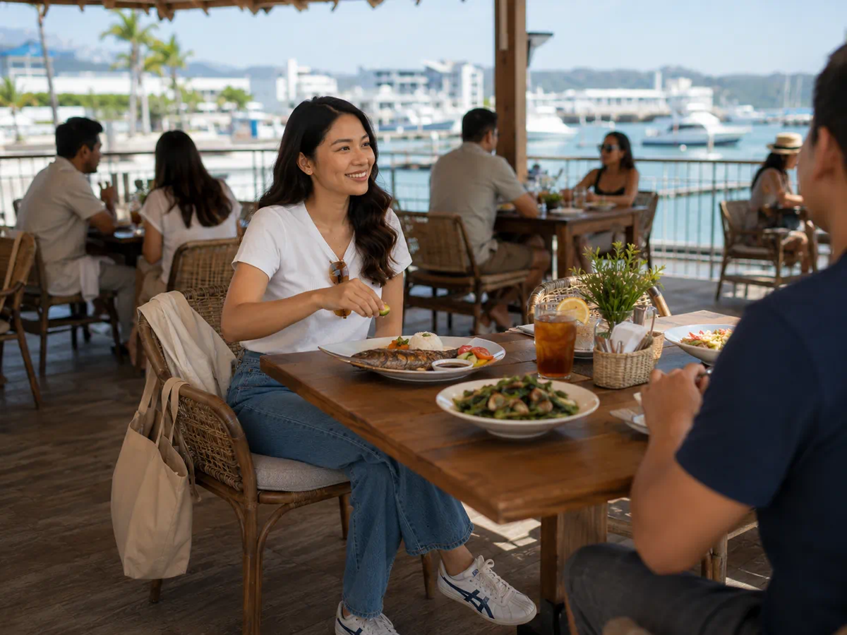 Lunch at a waterfront restaurant in Subic