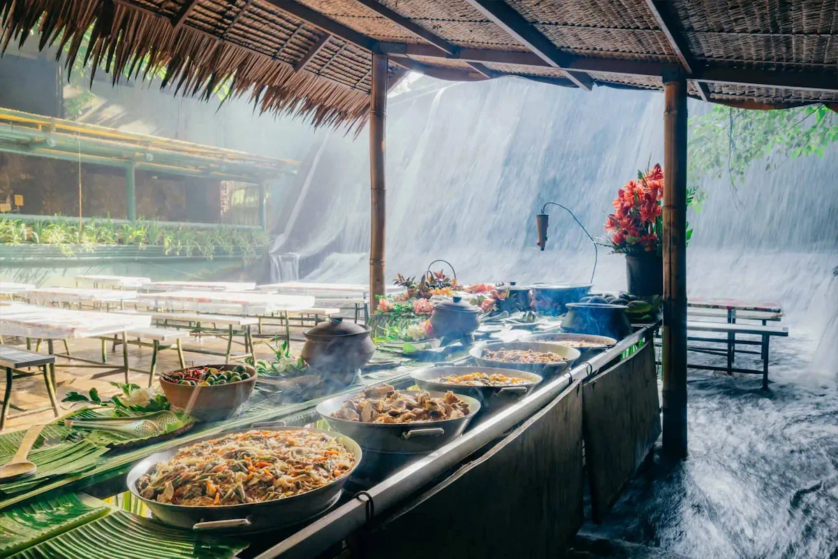 Waterfall restaurant at Villa Escudero